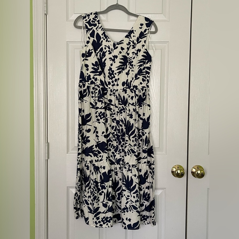 Magaschoni Floral Midi Linen dress 4